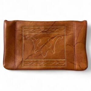 Handmade Genuine Leather Western Clutch Purse | Saddle stitch Boho Southwestern